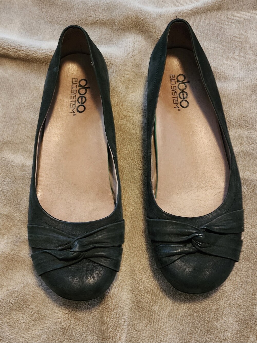 Abeo Terrie Ballet Flats Black Leather Comfort Slip‑On Women’s 10N